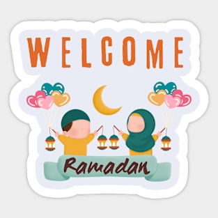 WELCOME RAMADAN,  kawaii cute shirt and merch for kids Sticker